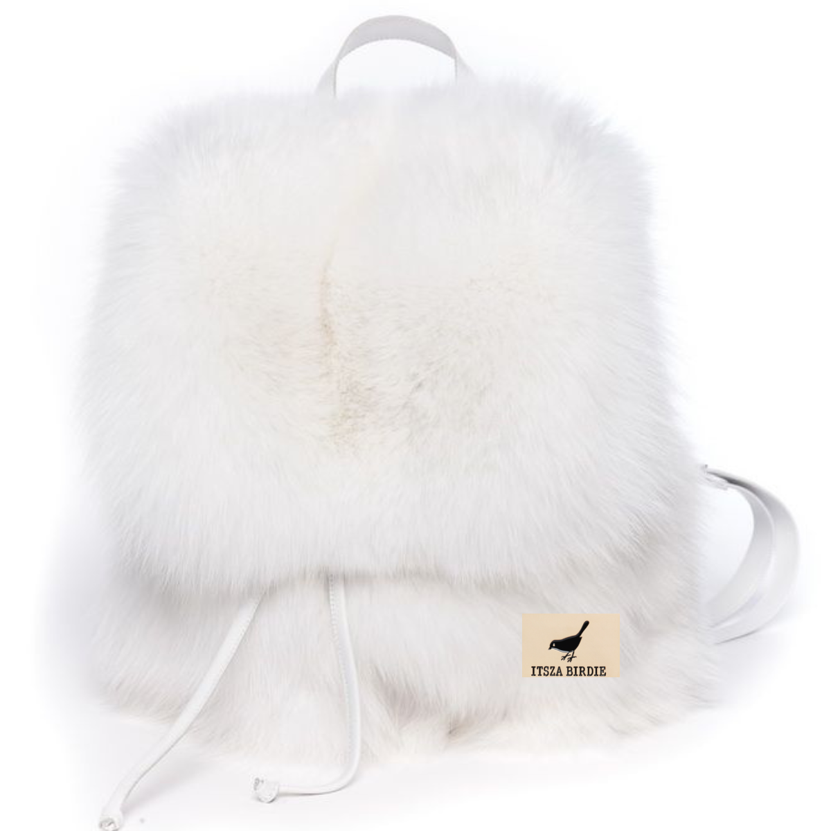White fuzzy backpack outlet